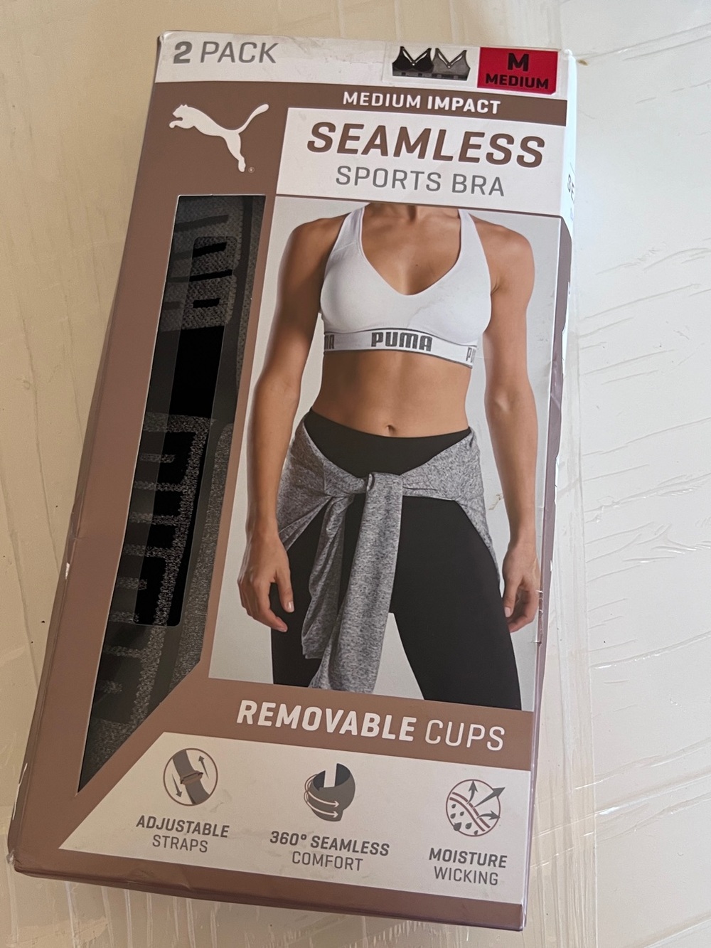 New！ PUMA Seamless Sports Bra - White (Medium Impact)